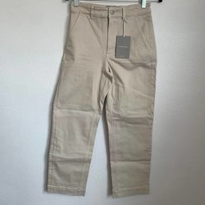 NWT Everlane The Straight Leg Crop Pant in Stone